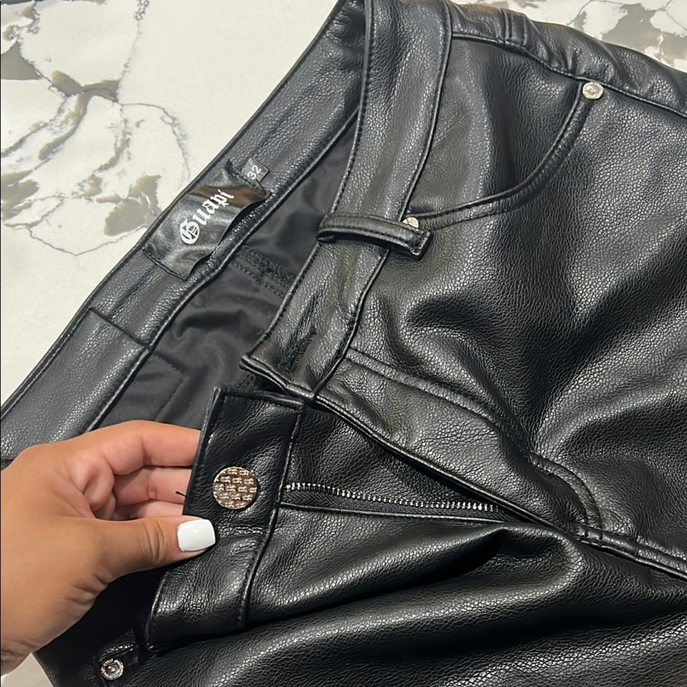 Guapi Black Leather Pants